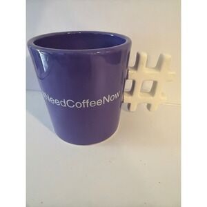 Frankford Purple NeedCoffeeNow Hashtag Handle Ceramic Coffee Mug 2013 Novelty